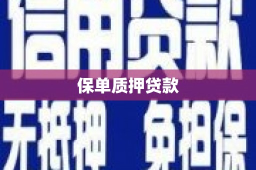 宜兰保单质押贷款