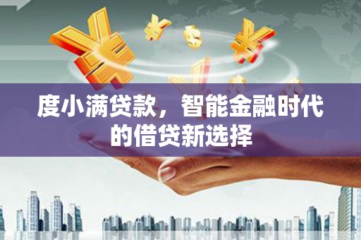普湾新区度小满贷款，智能金融时代的借贷新选择