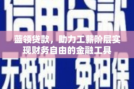漯河蓝领贷款，助力工薪阶层实现财务自由的金融工具